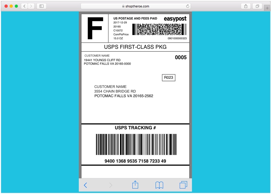 Sonlet Shipping Labels